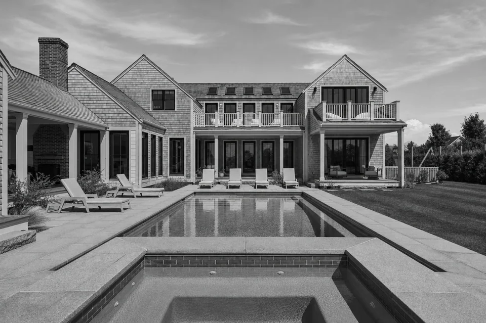 Rear elevation and pool at Sconset